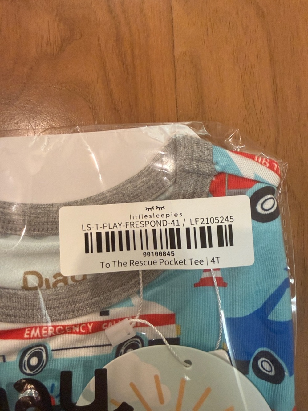 Little Sleepies To the Rescue Pocket Tee NIB size 4T - Picture 3 of 4